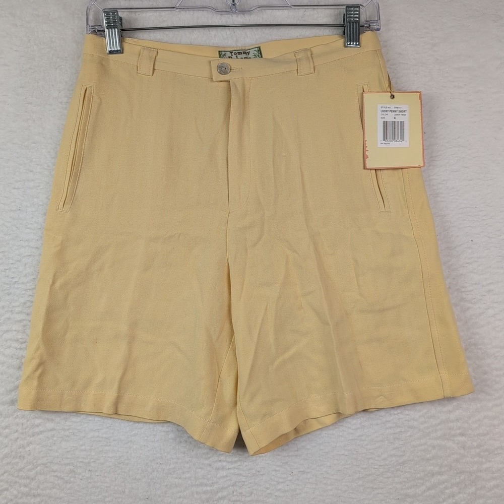 NWT Tommy Bahama Lucky Penny Shorts Women's 4 Silk Bermuda Lemon Twist
